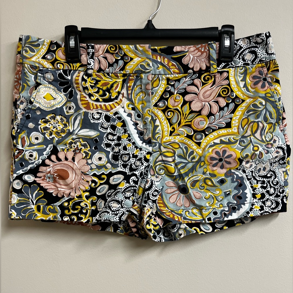 Loft 100% Cotton 4” Inseam Whimsical Paisley & Floral Shorts - Size 12
